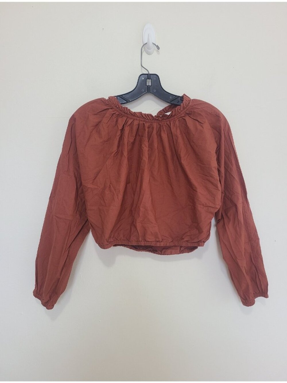 Cleobella Crop Top Open Back Drawstring Brown size S